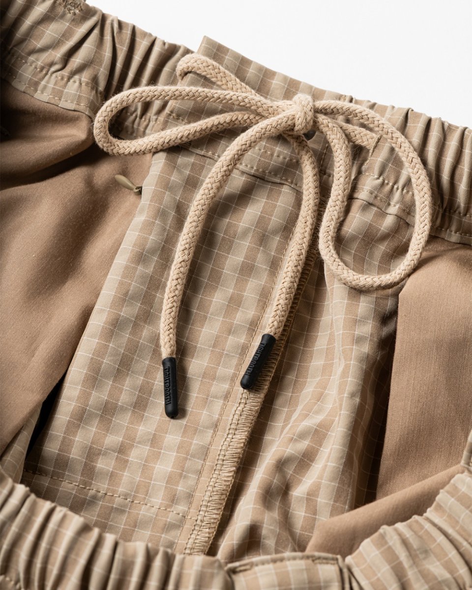 画像5: TIGHTBOOTH/RIPPLE PLAID BALLOON PANTS（Beige）［リップルプラッドバルーンパンツ-26春夏］ (5)