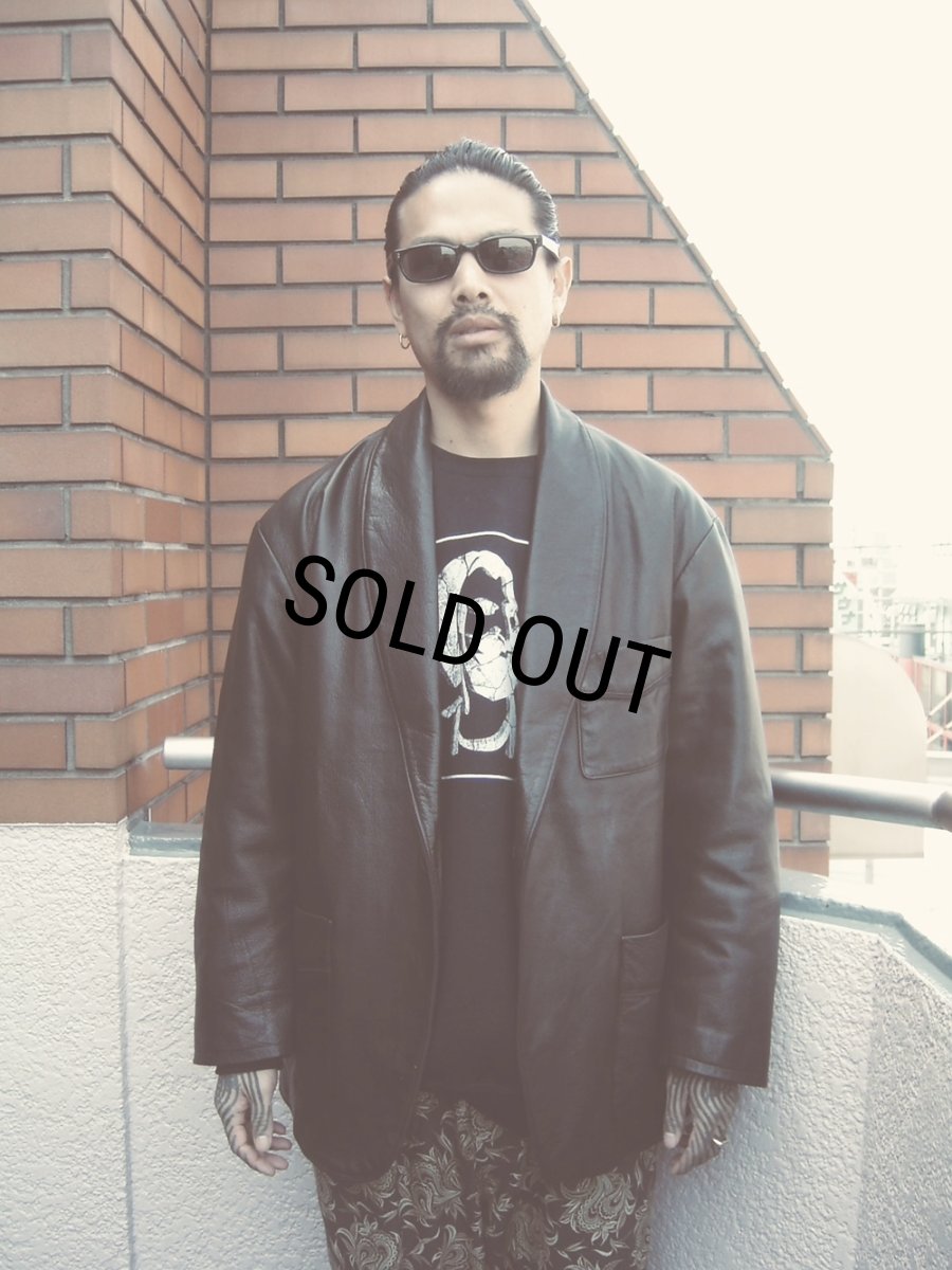 画像3: exodus brand/LEATHER SMOKING JACKET（BLACK）［レザースモーキングJKT-26春夏］ (3)