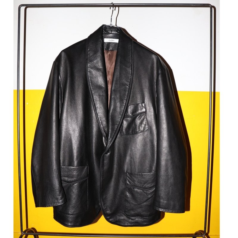 画像2: exodus brand/LEATHER SMOKING JACKET（BLACK）［レザースモーキングJKT-26春夏］