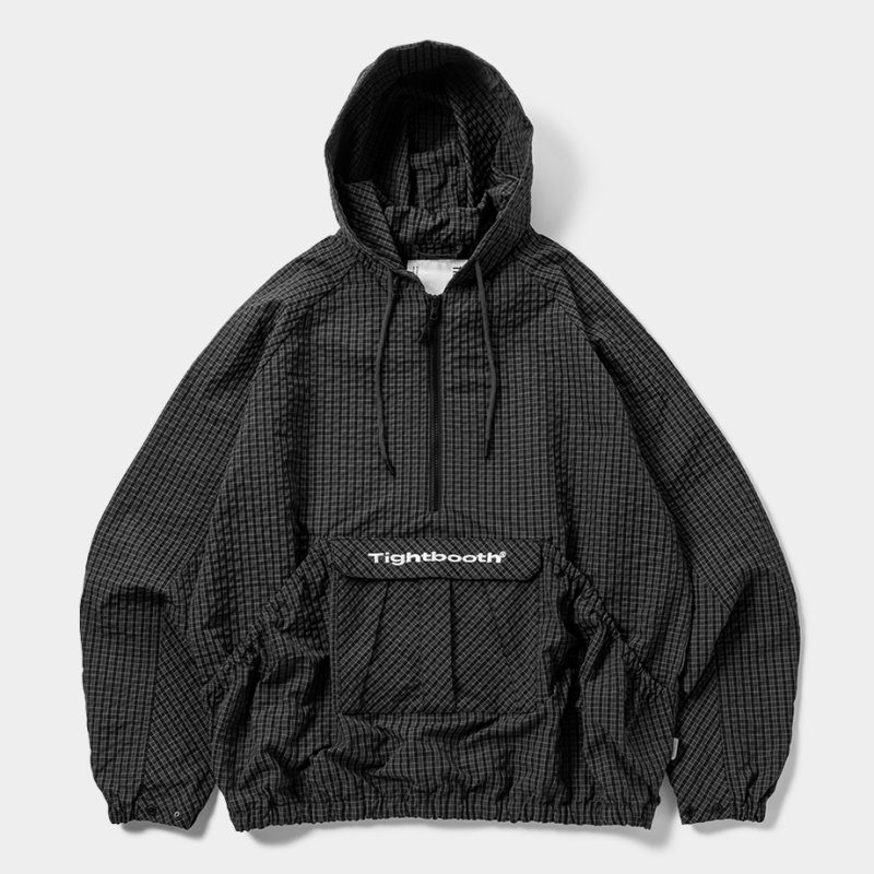 画像1: TIGHTBOOTH/RIPPLE PLAID ANORAK（Black）［リップルプラッドアノラック-26春夏］