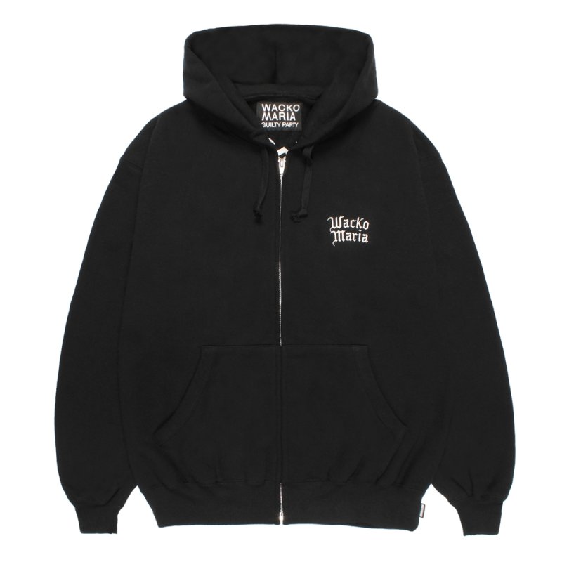 画像1: WACKO MARIA/HEAVY WEIGHT ZIP HOODED SWEAT SHIRT（BLACK）［ジップアップパーカー-26春夏］