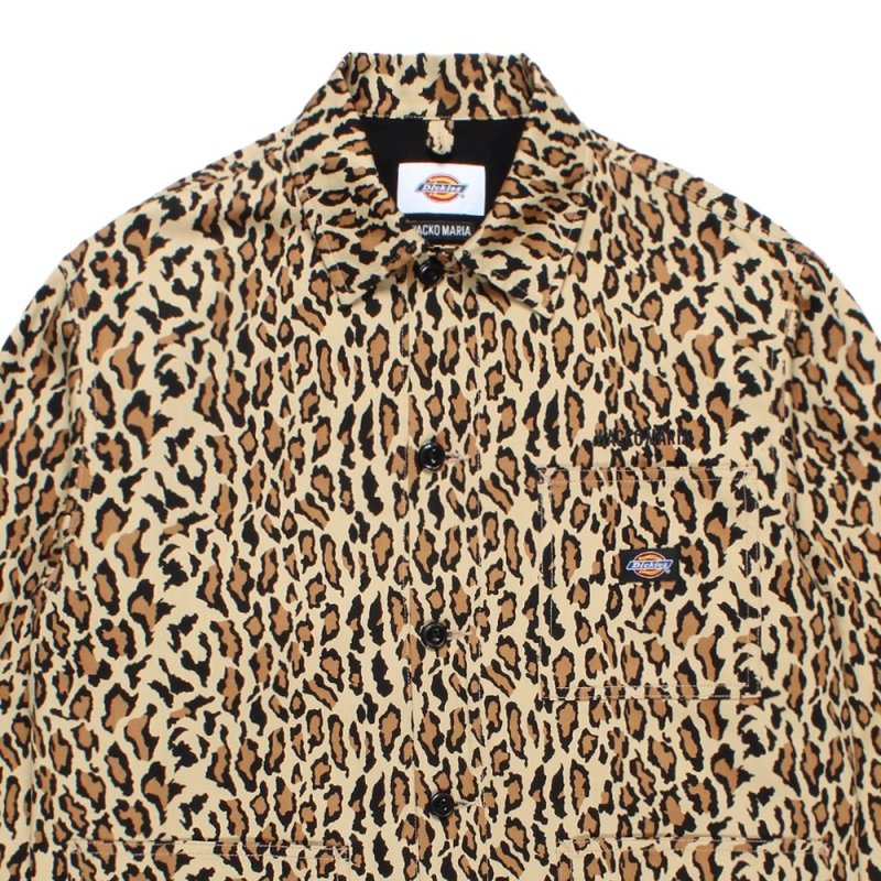 画像2: WACKO MARIA/DICKIES / LEOPARD COVERALL（BEIGE）［レオパードカバーオール-26春夏］