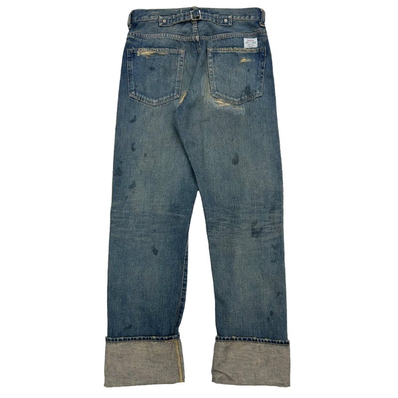 画像2: DAIRIKU/Roll up Repair Selvegde Denim Pants（Indigo）［ロールアップリペアセルヴィッジデニムパンツ-26春夏］