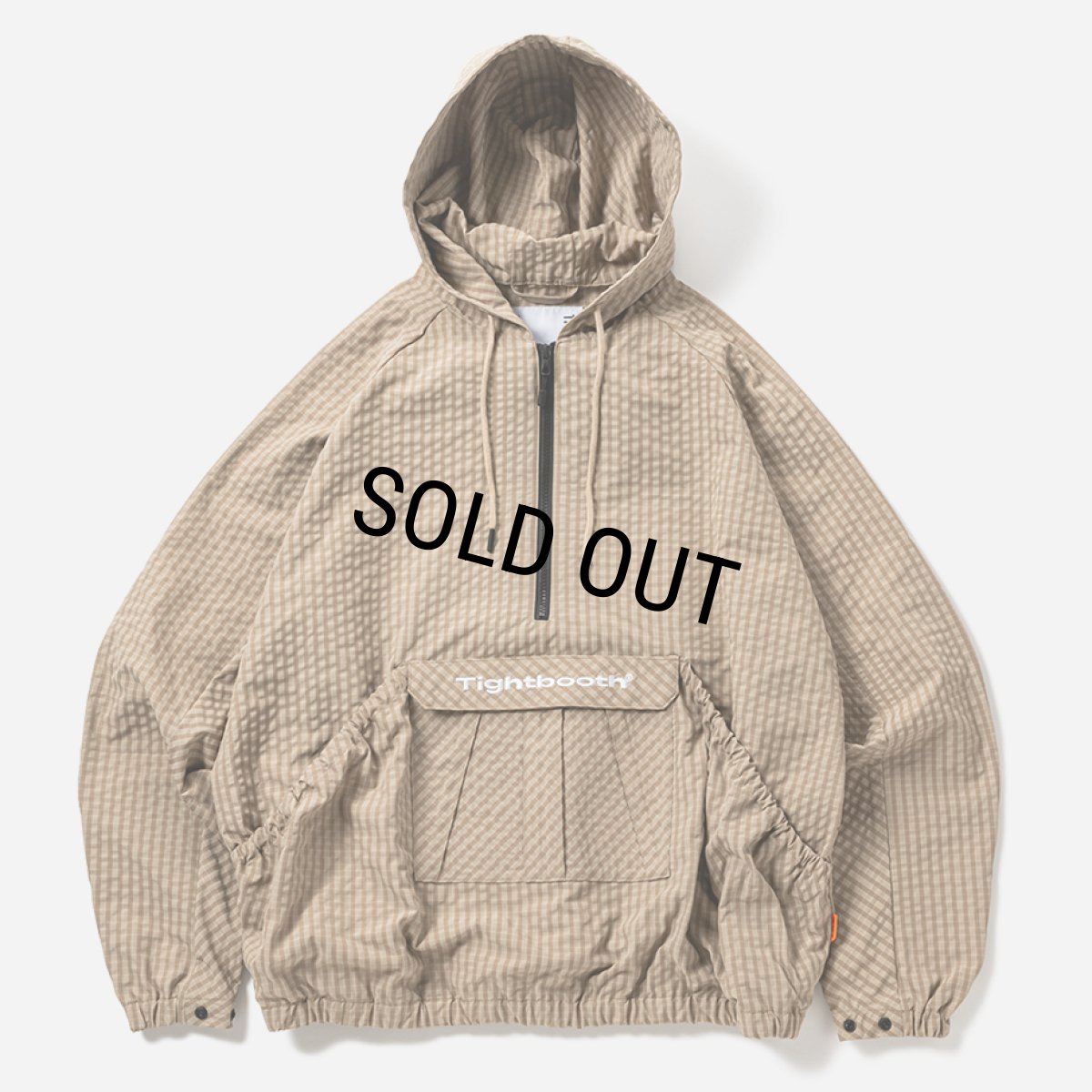 画像1: 【30%OFF】TIGHTBOOTH/RIPPLE PLAID ANORAK（Beige）［リップルプラッドアノラック-26春夏］ (1)