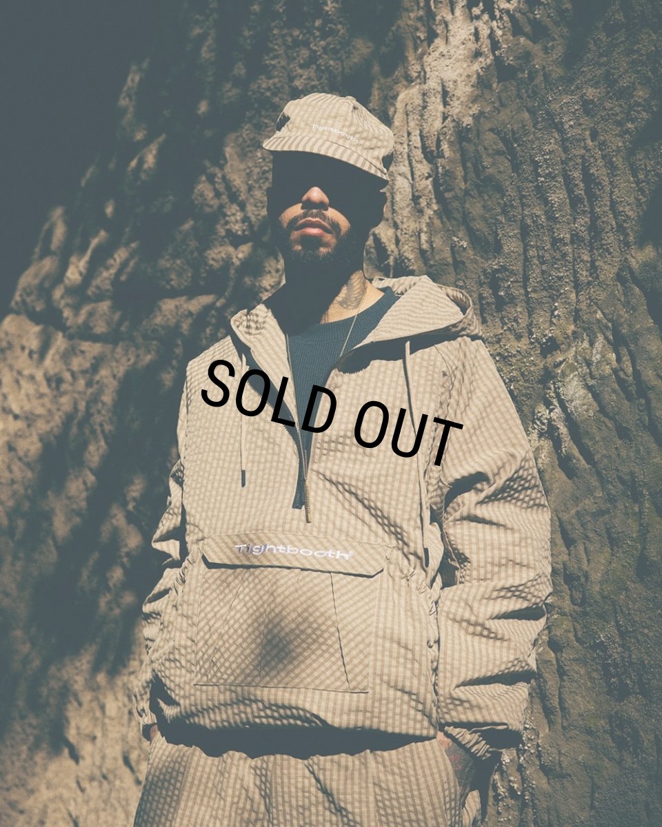 画像2: 【30%OFF】TIGHTBOOTH/RIPPLE PLAID ANORAK（Beige）［リップルプラッドアノラック-26春夏］ (2)