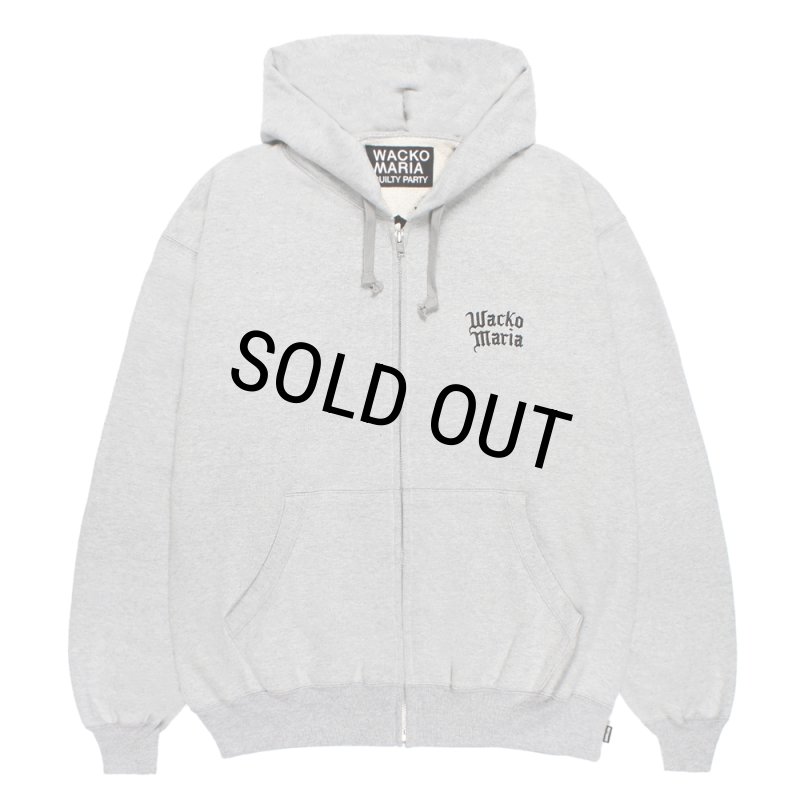 WACKO MARIA/HEAVY WEIGHT ZIP HOODED SWEAT SHIRT（GRAY）［ジップ