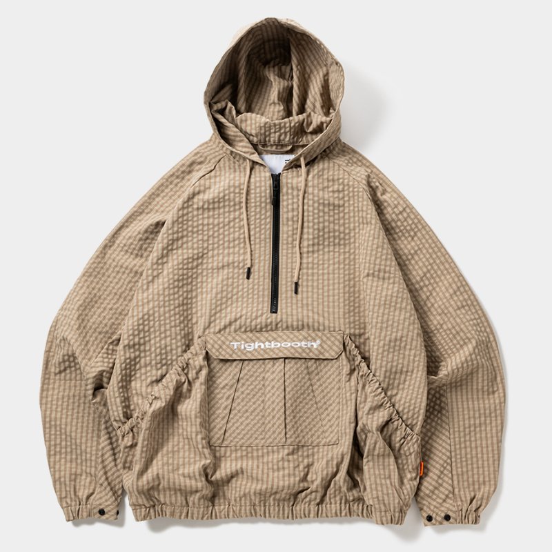 画像1: TIGHTBOOTH/RIPPLE PLAID ANORAK（Beige）［リップルプラッドアノラック-26春夏］