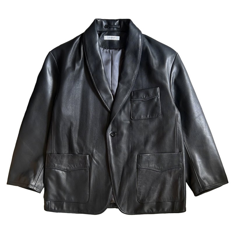 画像1: exodus brand/LEATHER SMOKING JACKET（BLACK）［レザースモーキングJKT-26春夏］