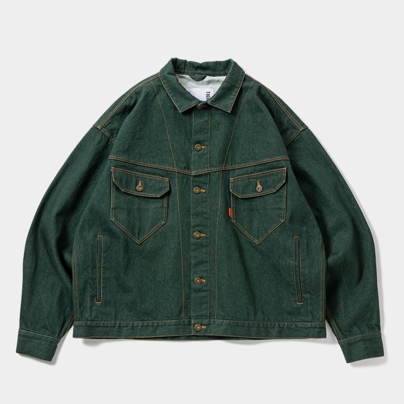 画像1: TIGHTBOOTH/DENIM JACKET（Dark Green）［デニムJKT-26春夏］