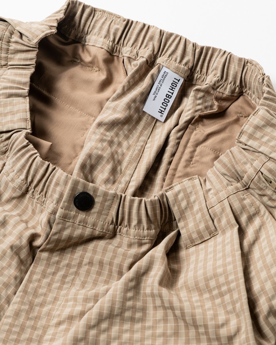 画像4: TIGHTBOOTH/RIPPLE PLAID BALLOON PANTS（Beige）［リップルプラッドバルーンパンツ-26春夏］ (4)