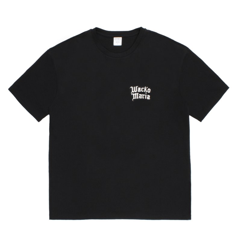 画像1: WACKO MARIA/WASHED HEAVY WEIGHT T-SHIRT（BLACK）［プリントT-26春夏］