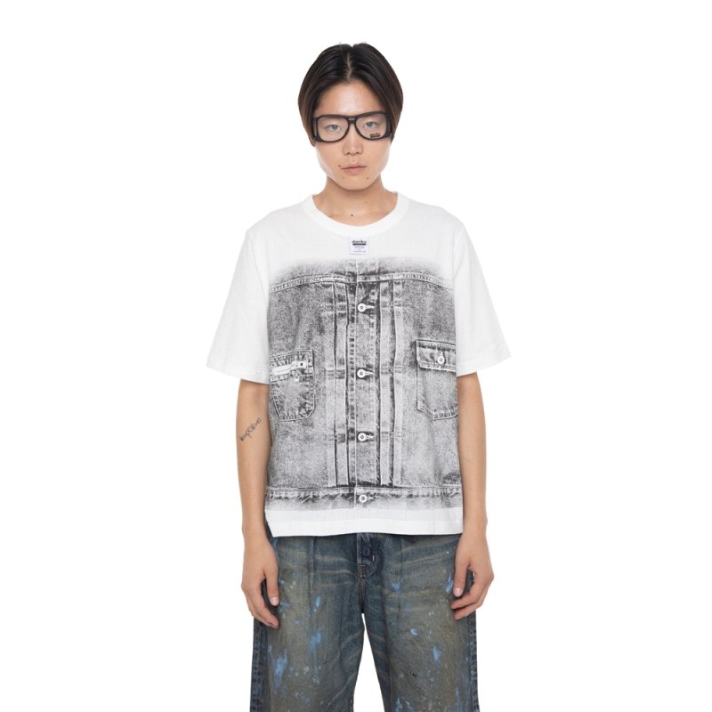 画像2: DAIRIKU/MattTransfer Print Fancy Dobby H-S Tag Tee（White）［プリントドビーT-26春夏］