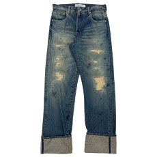 画像1: DAIRIKU/Roll up Repair Selvegde Denim Pants（Indigo）［ロールアップリペアセルヴィッジデニムパンツ-26春夏］ (1)