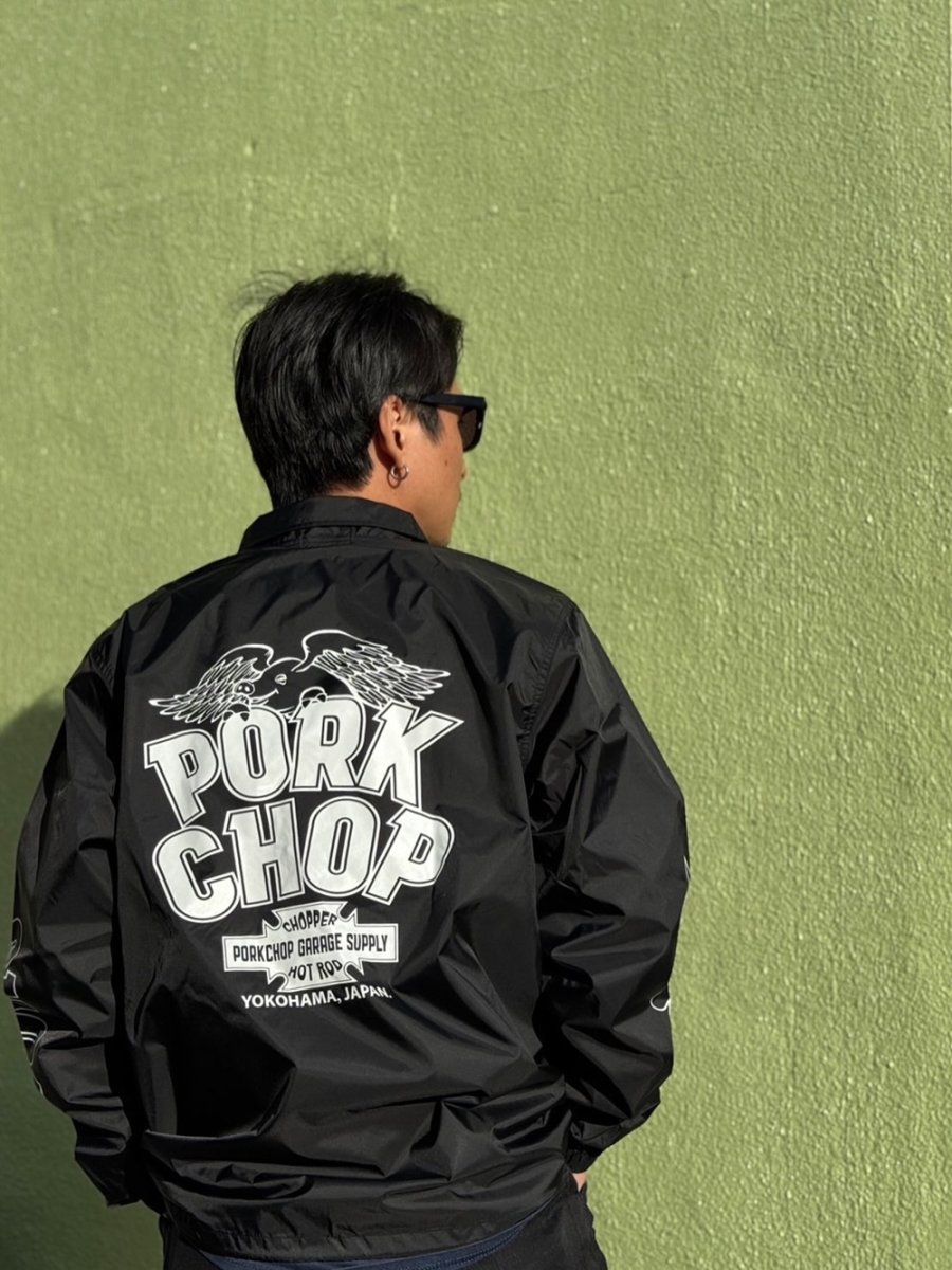 画像7: PORKCHOP/WP BIG LOGO COACH JKT（BLACK）［ウイングポークビッグロゴコーチJKT-26春夏］ (7)
