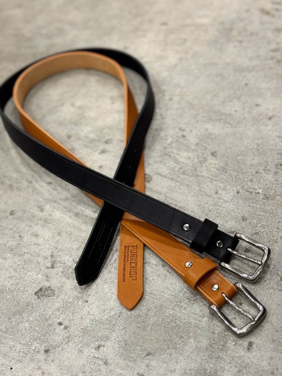 画像11: PORKCHOP/LEATHER BELT（BLACK）［レザーベルト-26春夏］ (11)