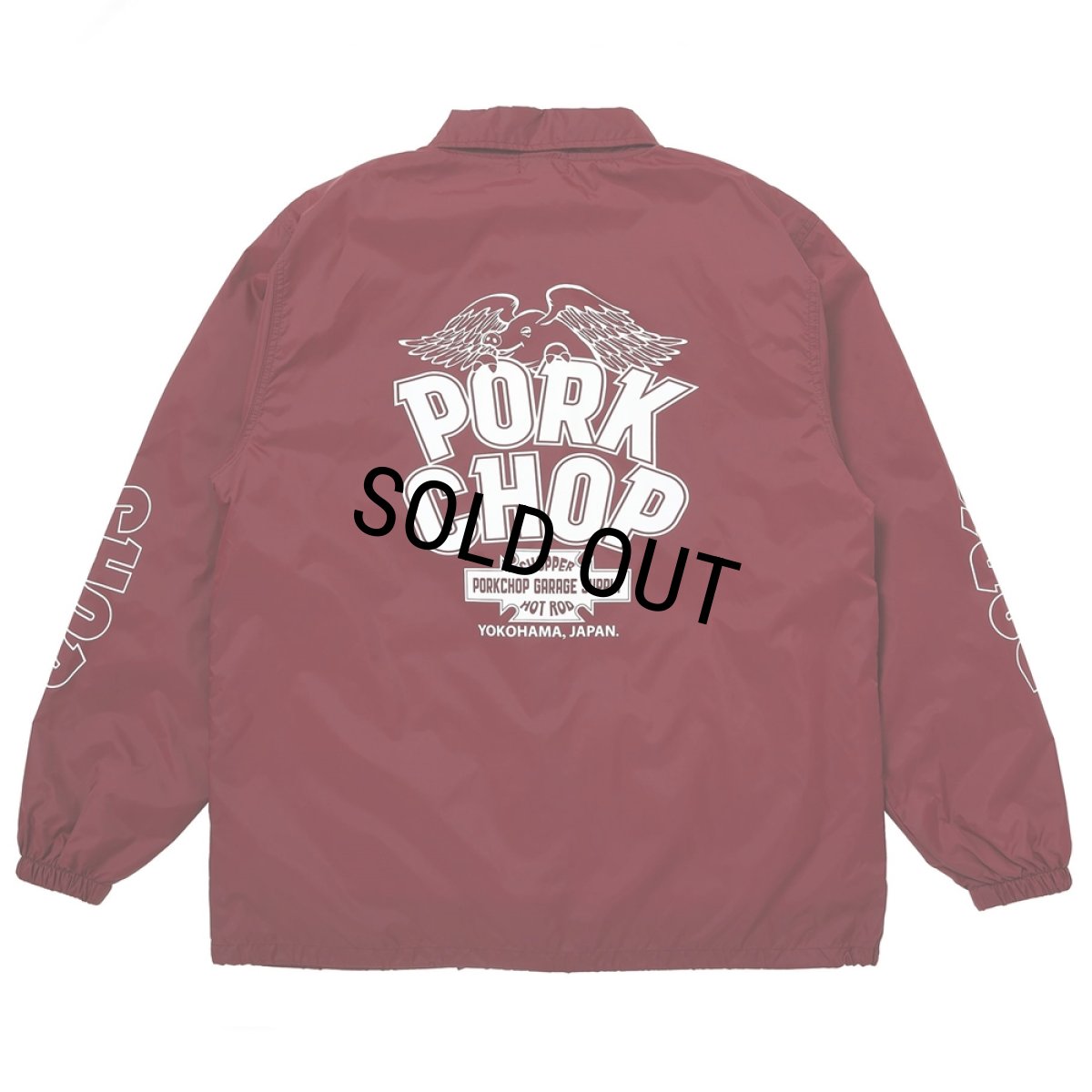 画像1: PORKCHOP/WP BIG LOGO COACH JKT（BURGUNDY）［ウイングポークビッグロゴコーチJKT-26春夏］ (1)