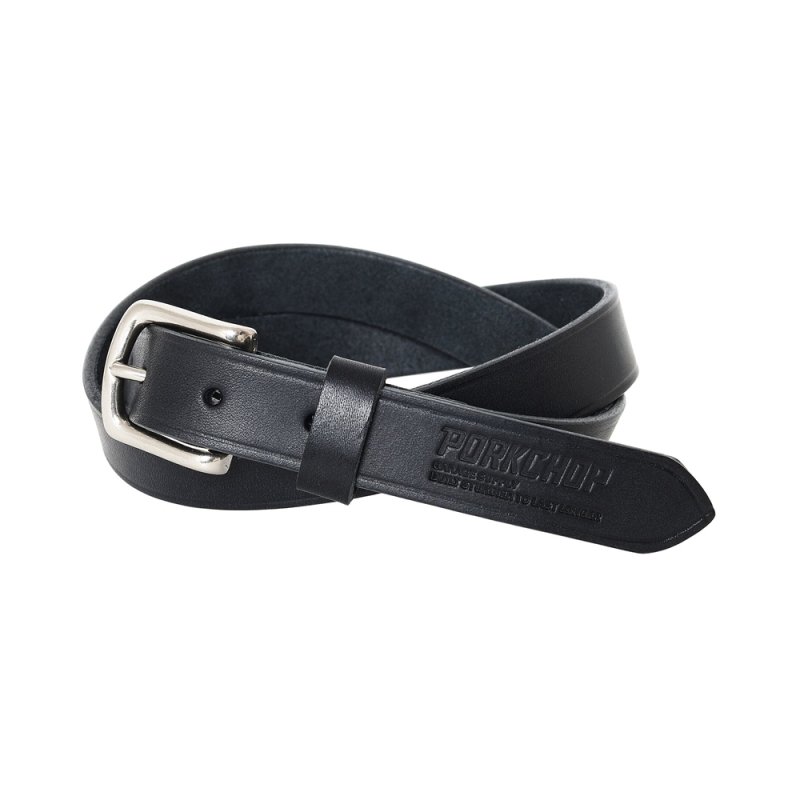 画像1: PORKCHOP/LEATHER BELT（BLACK）［レザーベルト-26春夏］