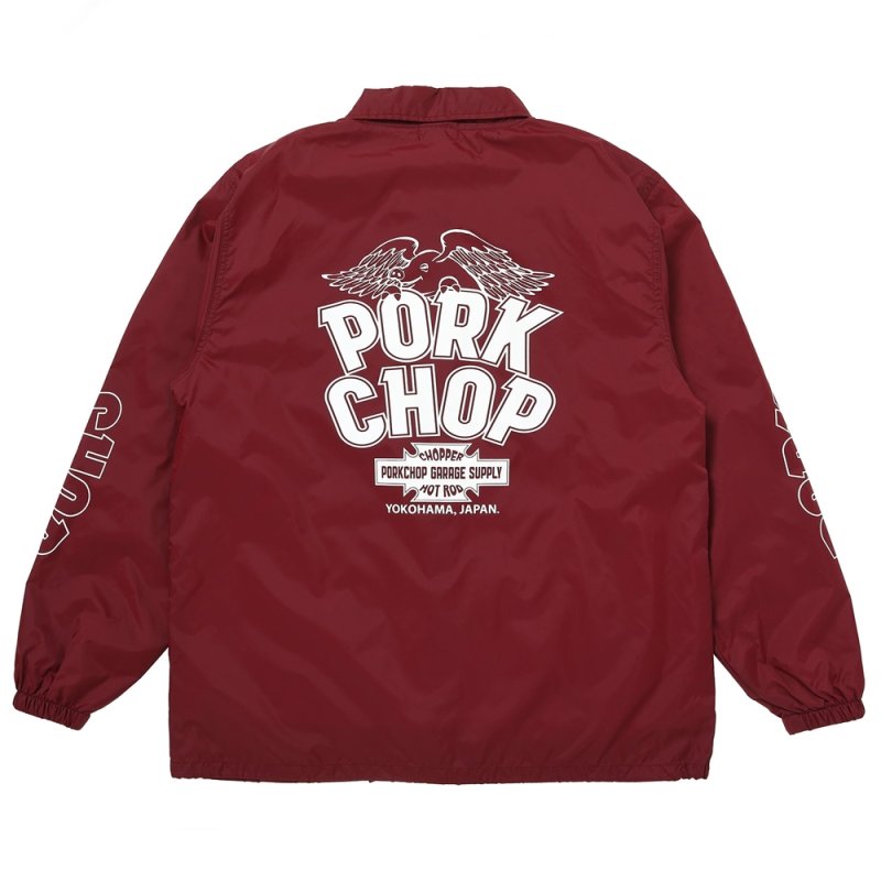 画像2: PORKCHOP/WP BIG LOGO COACH JKT（BURGUNDY）［ウイングポークビッグロゴコーチJKT-26春夏］
