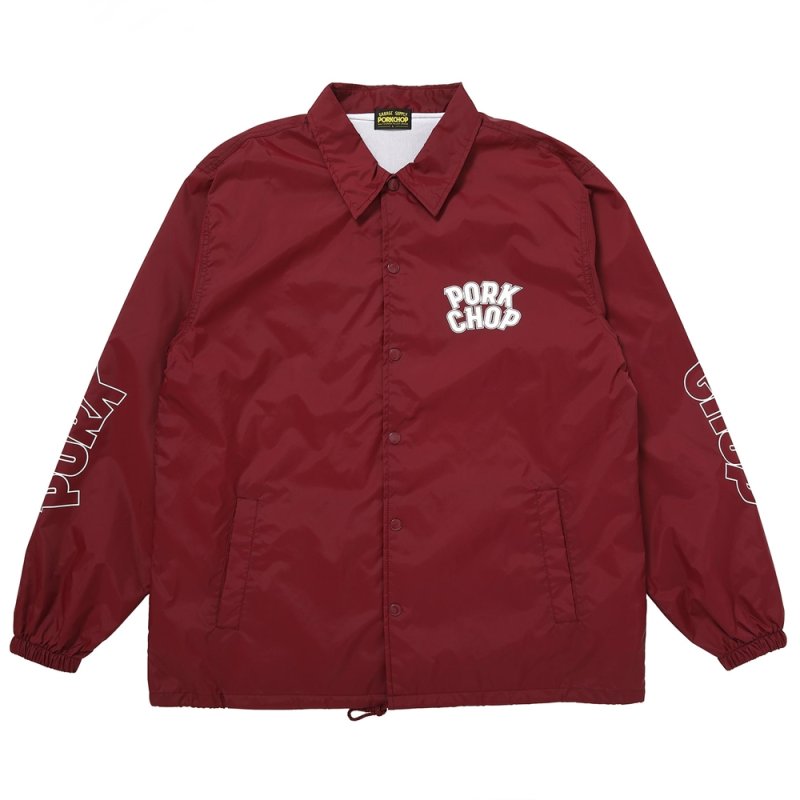 画像1: PORKCHOP/WP BIG LOGO COACH JKT（BURGUNDY）［ウイングポークビッグロゴコーチJKT-26春夏］