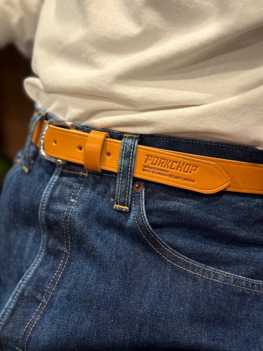 画像8: PORKCHOP/LEATHER BELT（CAMEL）［レザーベルト-26春夏］ (8)