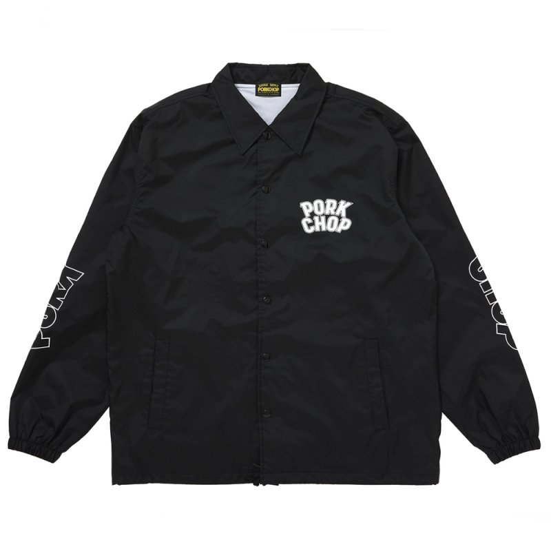 画像1: PORKCHOP/WP BIG LOGO COACH JKT（BLACK）［ウイングポークビッグロゴコーチJKT-26春夏］