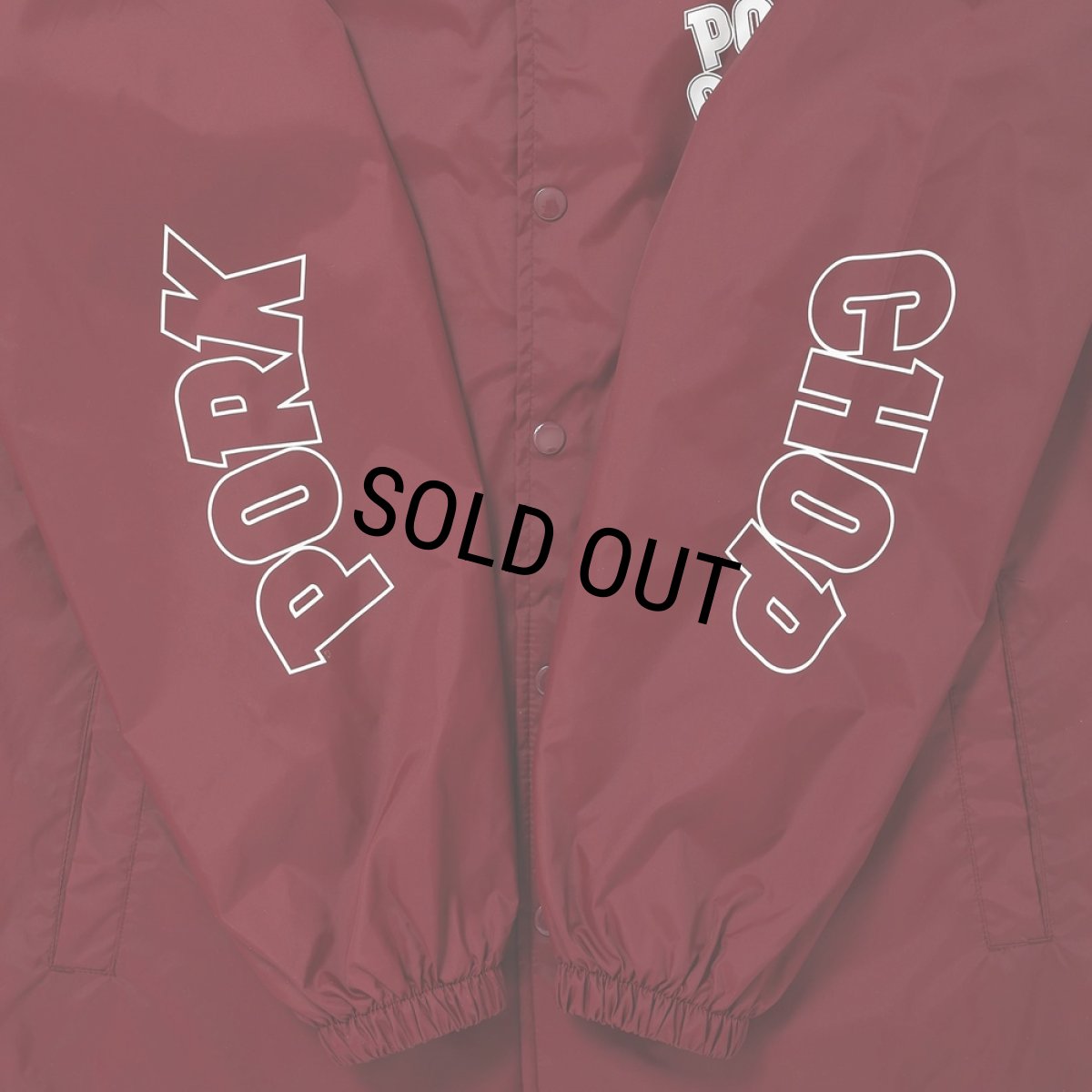 画像4: PORKCHOP/WP BIG LOGO COACH JKT（BURGUNDY）［ウイングポークビッグロゴコーチJKT-26春夏］ (4)