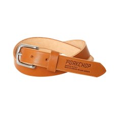 画像1: PORKCHOP/LEATHER BELT（CAMEL）［レザーベルト-26春夏］ (1)