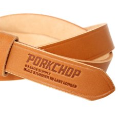 画像3: PORKCHOP/LEATHER BELT（CAMEL）［レザーベルト-26春夏］ (3)