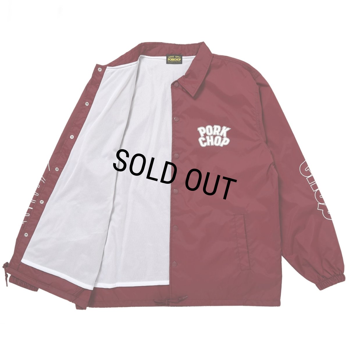 画像3: PORKCHOP/WP BIG LOGO COACH JKT（BURGUNDY）［ウイングポークビッグロゴコーチJKT-26春夏］ (3)
