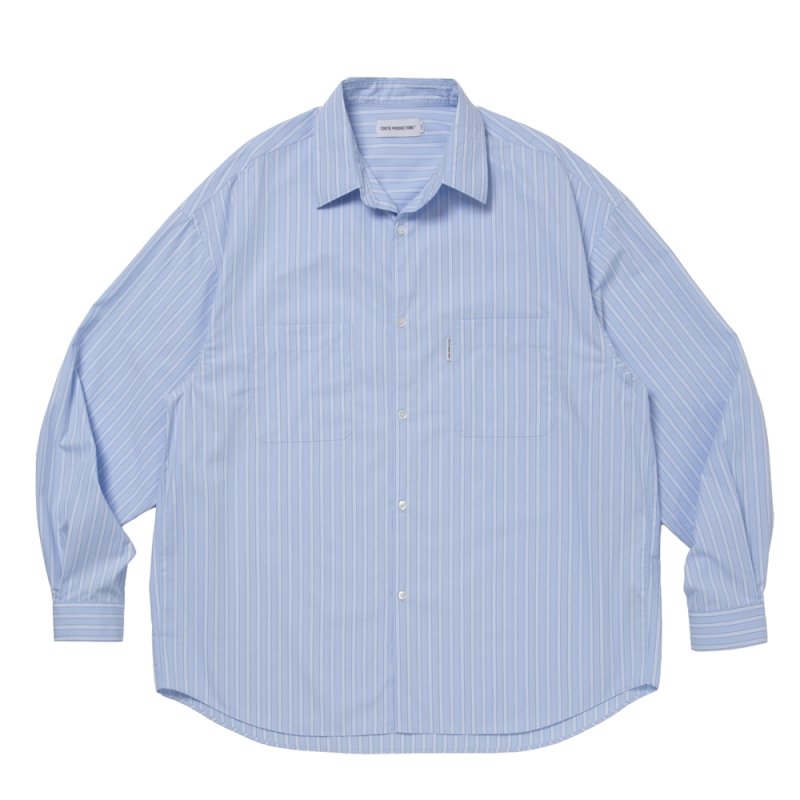 画像1: COOTIE PRODUCTIONS/Stripe Broad L/S Shirt（Saxe）［ストライプブロードシャツ-26春夏］