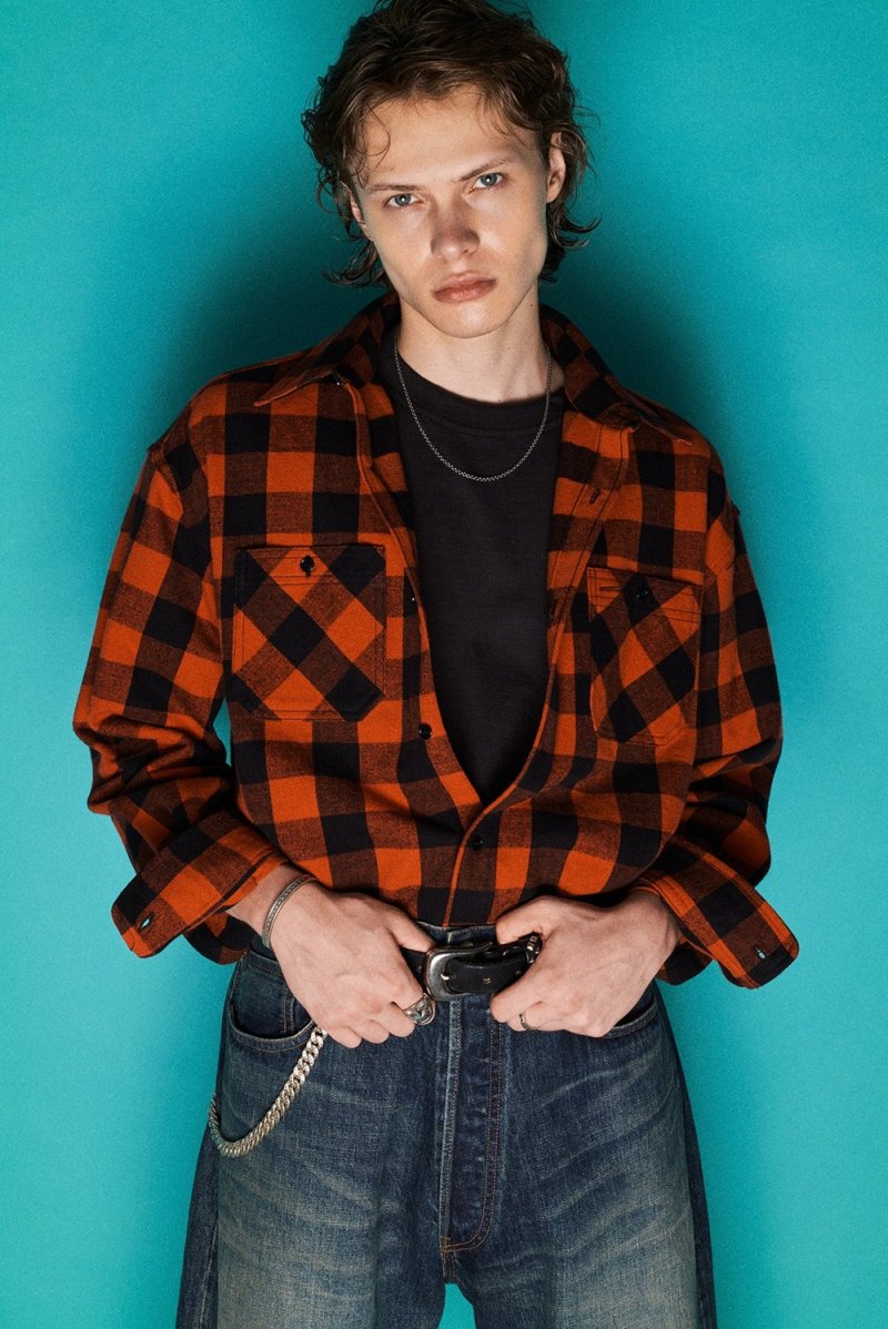 画像3: CALEE/VINTAGE TYPE BLOCK CHECK SH（BLACK/RED）［ブロックチェックシャツ-26春夏］