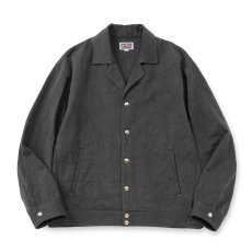 画像1: CALEE/SLUB SATIN OPEN COLLAR JACKET（INK BLACK）［スラブサテンオープンカラーJKT-26春夏］ (1)