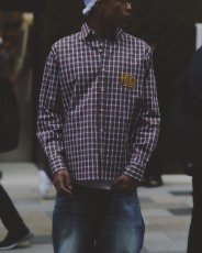 画像3: BlackEyePatch/ROYAL EMBLEM EMBROIDERED L/S SHIRT（RED） (3)