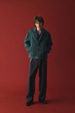 画像2: CALEE/SLUB SATIN OPEN COLLAR JACKET（GREEN）［スラブサテンオープンカラーJKT-26春夏］ (2)