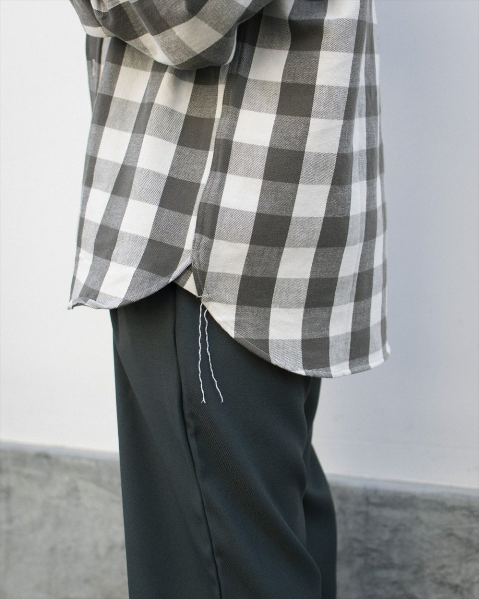 画像5: CALEE/VINTAGE TYPE BLOCK CHECK SH（BLACK/WHITE）［ブロックチェックシャツ-26春夏］ (5)