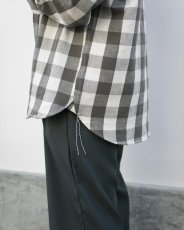 画像5: CALEE/VINTAGE TYPE BLOCK CHECK SH（BLACK/WHITE）［ブロックチェックシャツ-26春夏］ (5)