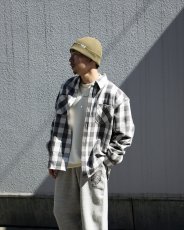 画像8: CALEE/VINTAGE TYPE BLOCK CHECK SH（BLACK/WHITE）［ブロックチェックシャツ-26春夏］ (8)