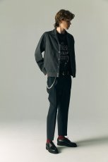 画像2: CALEE/SLUB SATIN OPEN COLLAR JACKET（INK BLACK）［スラブサテンオープンカラーJKT-26春夏］ (2)