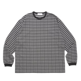 COOTIE PRODUCTIONS/Supima Jacquard Border L/S Tee（Black