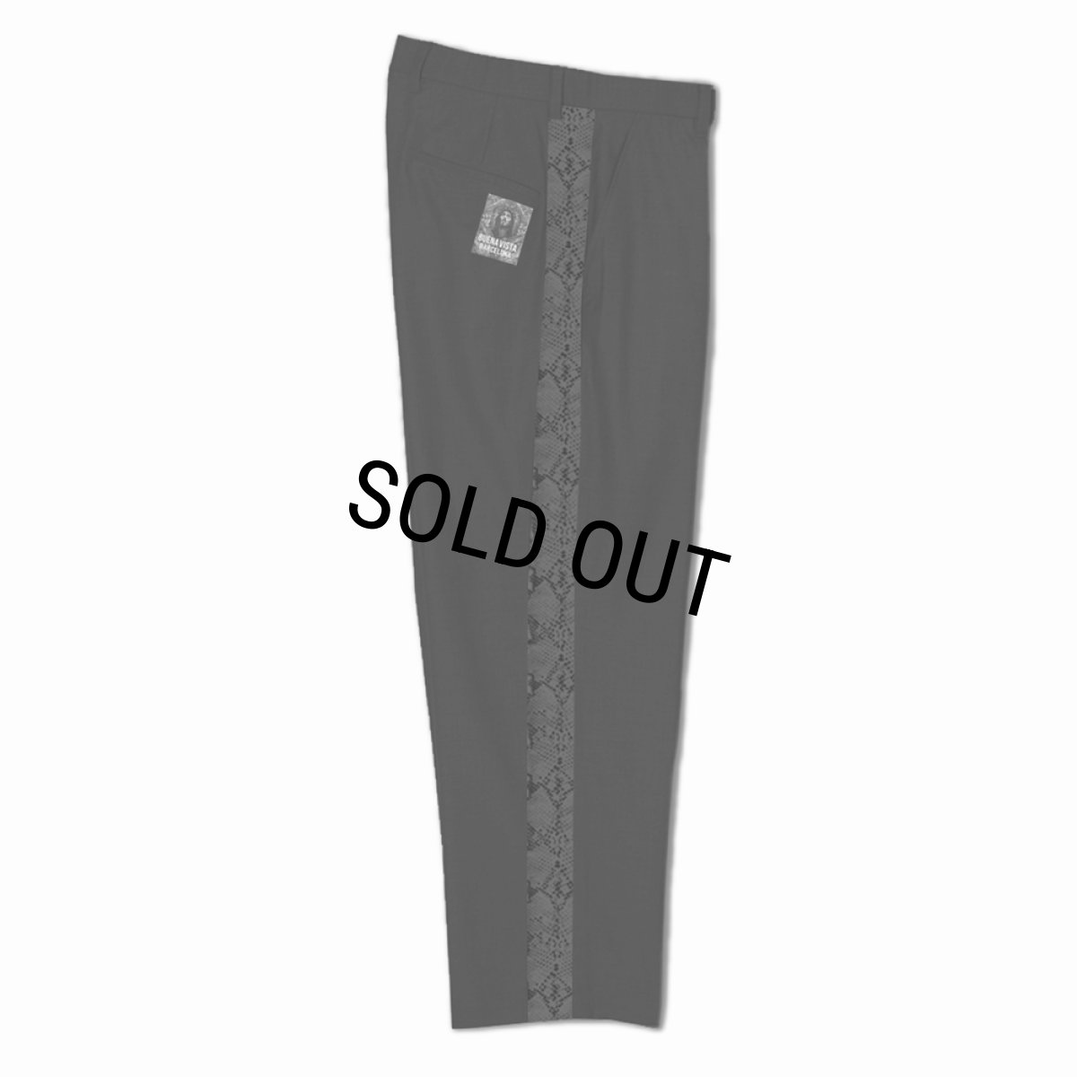 画像1: 【30%OFF】BUENA VISTA/Side line python pants（BLACK）［サイドラインパイソンパンツ-26春夏］ (1)