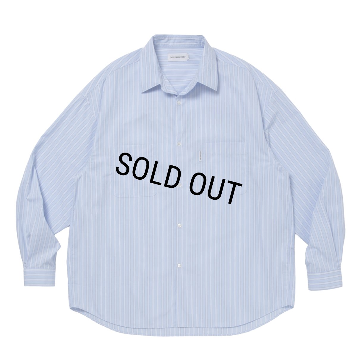 画像1: COOTIE PRODUCTIONS/Stripe Broad L/S Shirt（Saxe）［ストライプブロードシャツ-26春夏］ (1)