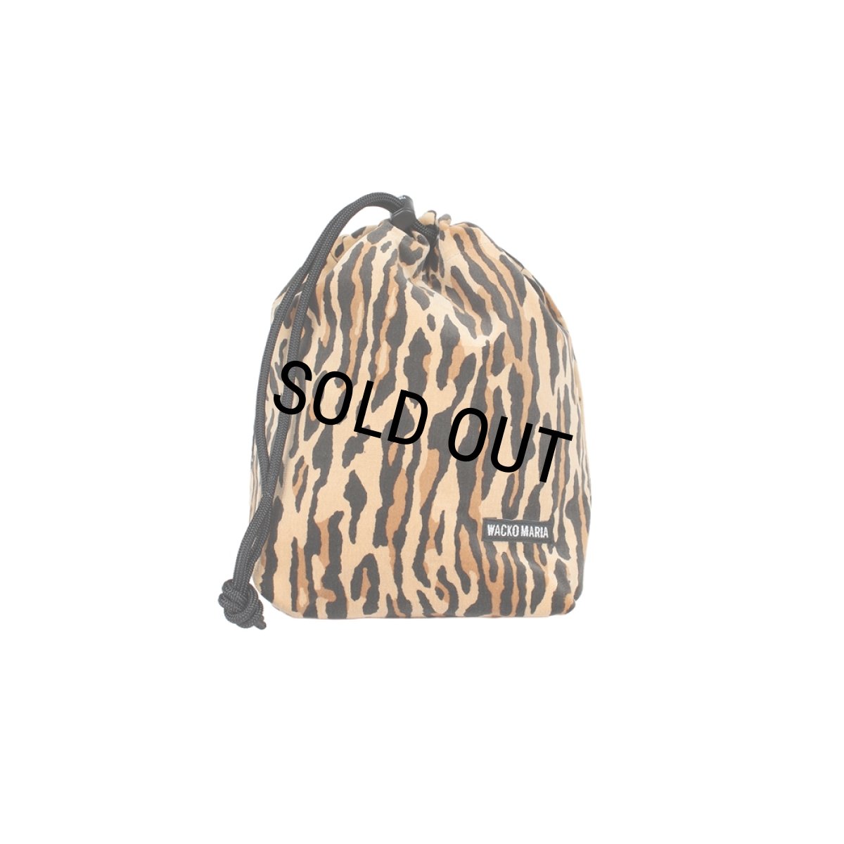 画像1: WACKO MARIA/VELVET DRAWSTRING BAG（BEIGE）［ベルベットドローストリングバッグ-26春夏］ (1)