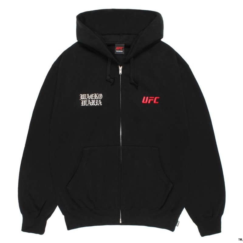 画像1: WACKO MARIA/UFC / HEAVY WEIGHT ZIP HOODED SWEAT SHIRT（BLACK）［ジップアップパーカー-26春夏］