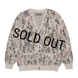 WACKO MARIA/DIGITAL CAMO JACQUARD KNIT CARDIGAN（BEIGE）［デジタル