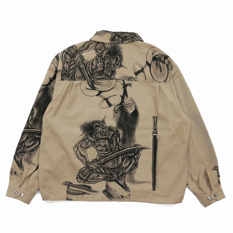 画像2: exodus brand/百鬼図 WOOL GABARDINE SWING TOP JACKET（BEIGE）［スウィングトップJKT-26春夏］