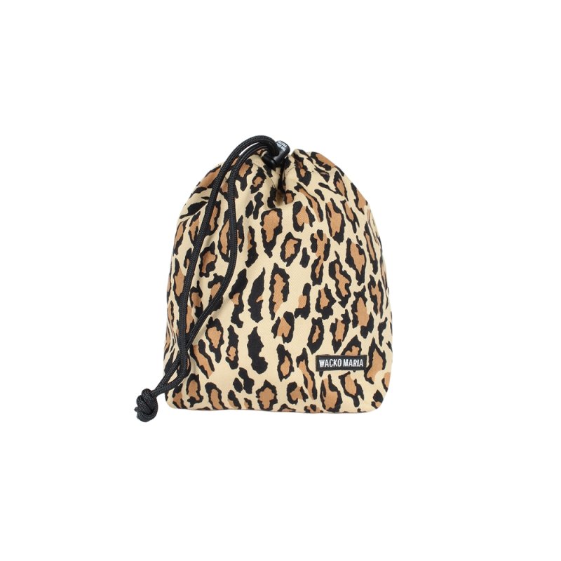 画像1: WACKO MARIA/LEOPARD DRAWSTRING BAG（BEIGE）［レオパードドローストリングバッグ-26春夏］