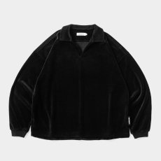 画像1: TIGHTBOOTH/SKIPPER VELOUR L/S SHIRT（Black）［スキッパーベロアシャツ-26春夏］ (1)