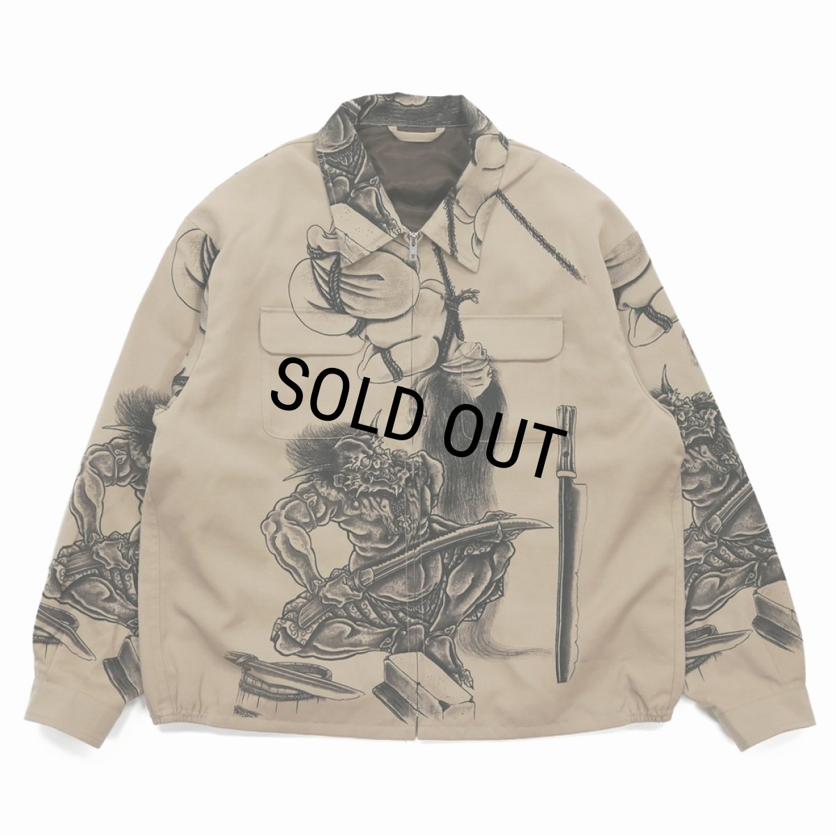 画像1: exodus brand/百鬼図 WOOL GABARDINE SWING TOP JACKET（BEIGE）［スウィングトップJKT-26春夏］ (1)