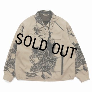exodus brand/百鬼図 WOOL GABARDINE SWING TOP JACKET（BEIGE