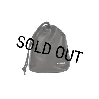 WACKO MARIA/LEATHER DRAWSTRING BAG（BLACK）［レザードロー